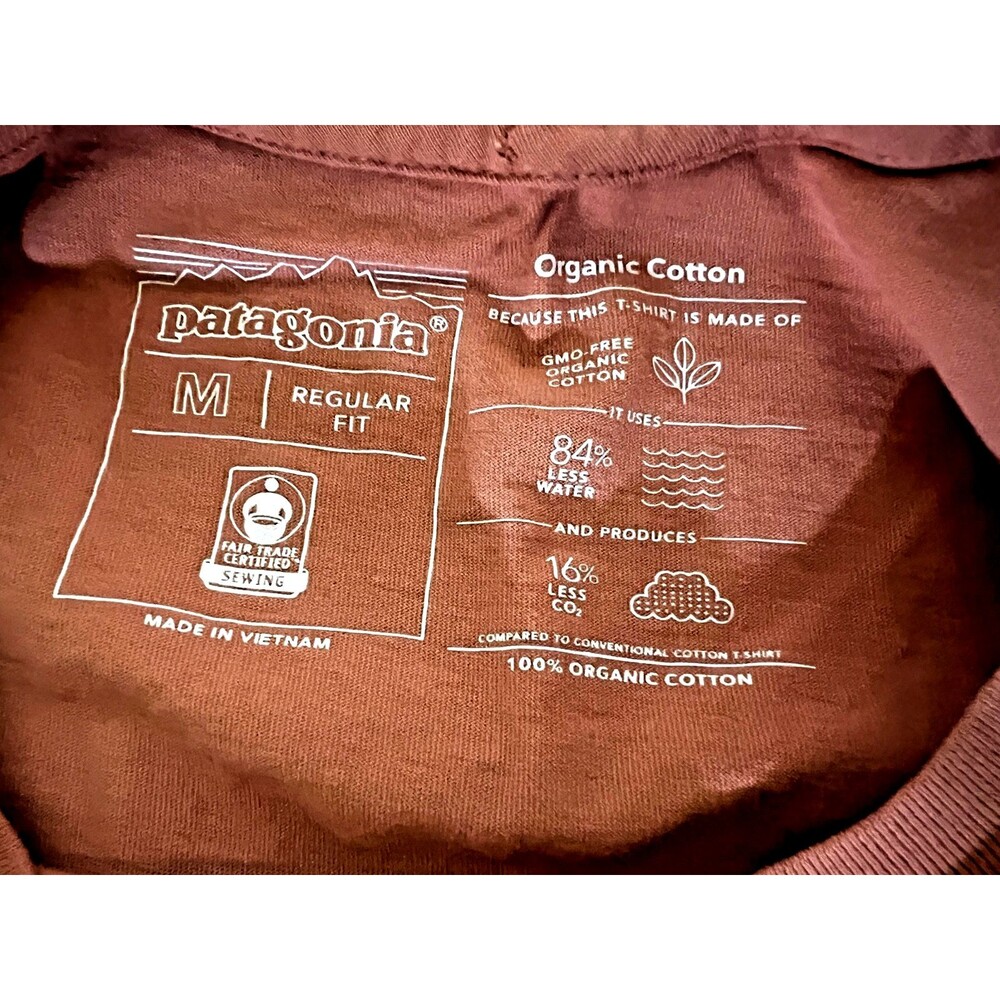 Patagonia Unisex Orange Regular Fit Cotton Short Sleeved Tee SIZE Medium - Picture 4 of 7